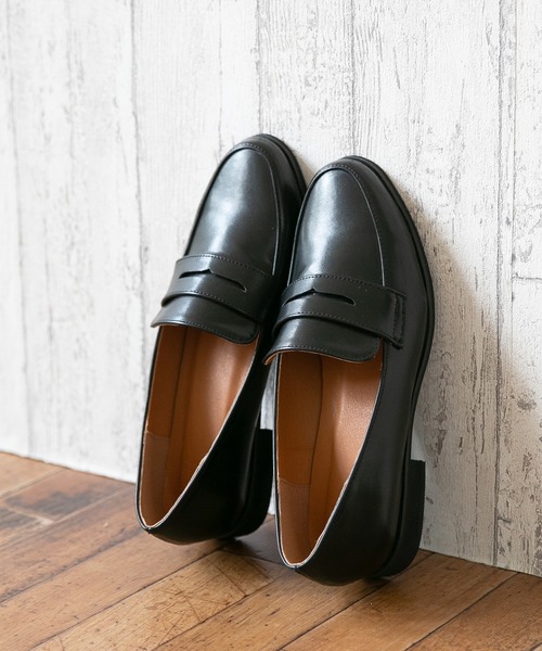 menue（メヌエ）の「防水仕様 ローファー コインローファー 3cmヒール レインシューズ（レインシューズ・レディース・ブラック・25.0cm/20.0cm/24.0cm/23.0cm/22.0cm/26.0cm/27.0cm/18.0cm/19.0cm/21.0cm）」の2枚目の写真