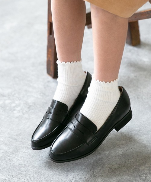 menue（メヌエ）の「防水仕様 ローファー コインローファー 3cmヒール レインシューズ（レインシューズ・レディース・ブラック・25.0cm/20.0cm/24.0cm/23.0cm/22.0cm/26.0cm/27.0cm/18.0cm/19.0cm/21.0cm）」の10枚目の写真