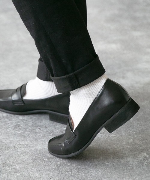 menue（メヌエ）の「防水仕様 ローファー コインローファー 3cmヒール レインシューズ（レインシューズ・レディース・ブラック・25.0cm/20.0cm/24.0cm/23.0cm/22.0cm/26.0cm/27.0cm/18.0cm/19.0cm/21.0cm）」の12枚目の写真