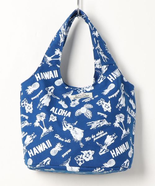 Kahiko(カヒコ)の「【Kahiko】フラーラミニトートバッグ(トートバッグ・レディース・ネイビー/オレンジ・FREE)」の1枚目の写真