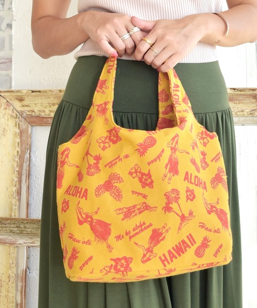 Kahiko(カヒコ)の「【Kahiko】フラーラミニトートバッグ(トートバッグ・レディース・ネイビー/オレンジ・FREE)」の2枚目の写真