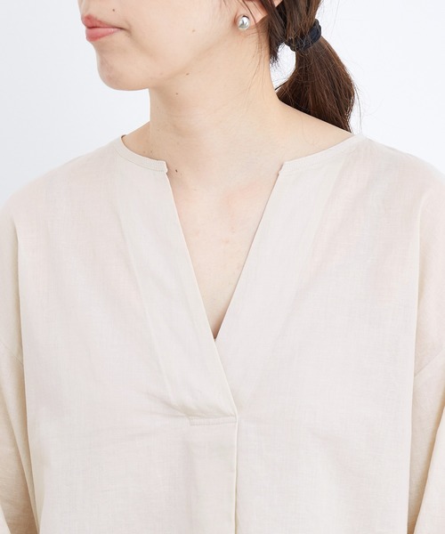 ADAM ET ROPE'（アダムエロペ）の「コットンリネンパフスリーブブラウス（シャツ/ブラウス・レディース・キナリ/サックスブルー・FREE）」の14枚目の写真