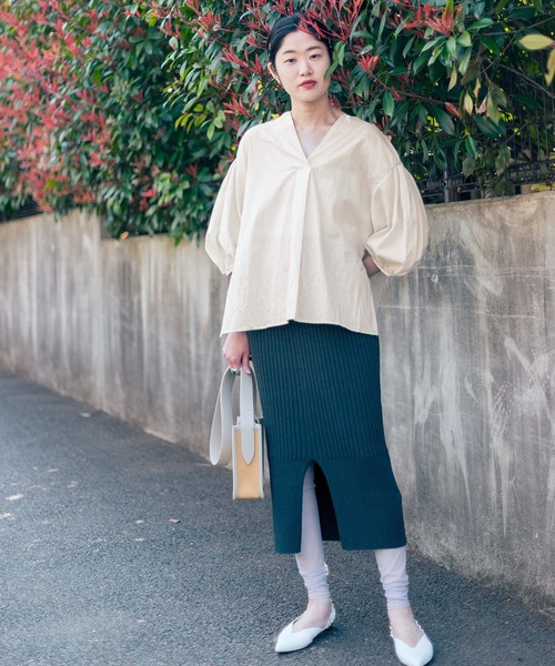 ADAM ET ROPE'（アダムエロペ）の「コットンリネンパフスリーブブラウス（シャツ/ブラウス・レディース・キナリ/サックスブルー・FREE）」の20枚目の写真