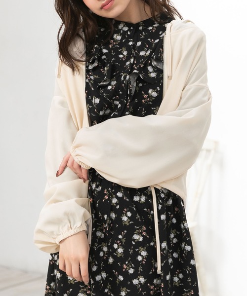 夢展望（ユメテンボウ）の「シアージップパーカーブルゾン（その他アウター・レディース・ベージュ/オフホワイト/グリーン系その他/ブラック/ピンク系その他・MEDIUM/LARGE）」の2枚目の写真