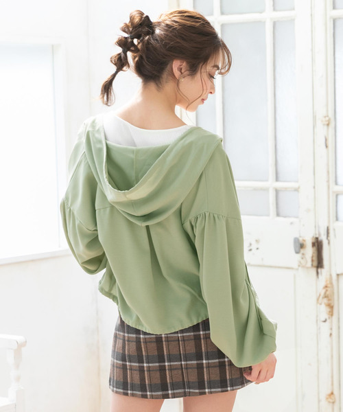 夢展望（ユメテンボウ）の「シアージップパーカーブルゾン（その他アウター・レディース・ベージュ/オフホワイト/グリーン系その他/ブラック/ピンク系その他・MEDIUM/LARGE）」の13枚目の写真