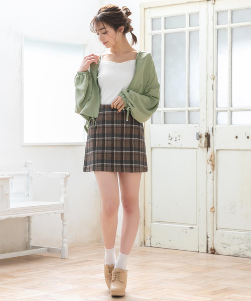 夢展望（ユメテンボウ）の「シアージップパーカーブルゾン（その他アウター・レディース・ベージュ/オフホワイト/グリーン系その他/ブラック/ピンク系その他・MEDIUM/LARGE）」の6枚目の写真