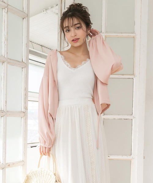 夢展望（ユメテンボウ）の「シアージップパーカーブルゾン（その他アウター・レディース・ベージュ/オフホワイト/グリーン系その他/ブラック/ピンク系その他・MEDIUM/LARGE）」の9枚目の写真