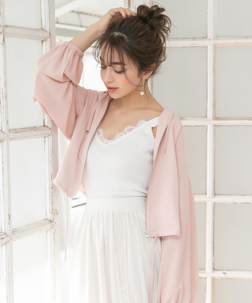 夢展望（ユメテンボウ）の「シアージップパーカーブルゾン（その他アウター・レディース・ベージュ/オフホワイト/グリーン系その他/ブラック/ピンク系その他・MEDIUM/LARGE）」の16枚目の写真