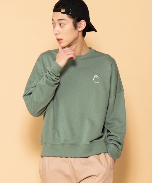HEAD（ヘッド）の「∴WEGO/HEAD別注ロゴ刺繍プルオーバー（スウェット・メンズ・ブラック/グリーン・MEDIUM/LARGE）」の2枚目の写真