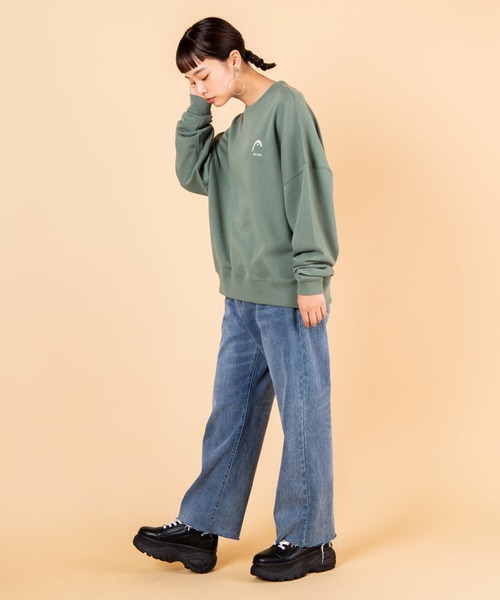 HEAD（ヘッド）の「∴WEGO/HEAD別注ロゴ刺繍プルオーバー（スウェット・メンズ・ブラック/グリーン・MEDIUM/LARGE）」の6枚目の写真