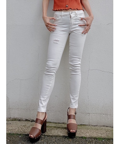 one way(ワンウェイ)の「ベーシックスキニー(デニムパンツ・レディース・ライトブルー/ホワイト/ダークブルー・M/L)」の2枚目の写真