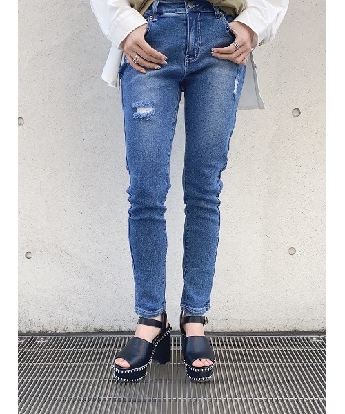 one way(ワンウェイ)の「ベーシックスキニー(デニムパンツ・レディース・ライトブルー/ホワイト/ダークブルー・M/L)」の19枚目の写真