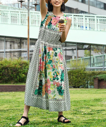 【夏を彩る主役級ワンピ】インドコットン ノースリーブワンピース