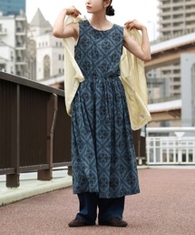 【夏を彩る主役級ワンピ】インドコットン ノースリーブワンピース