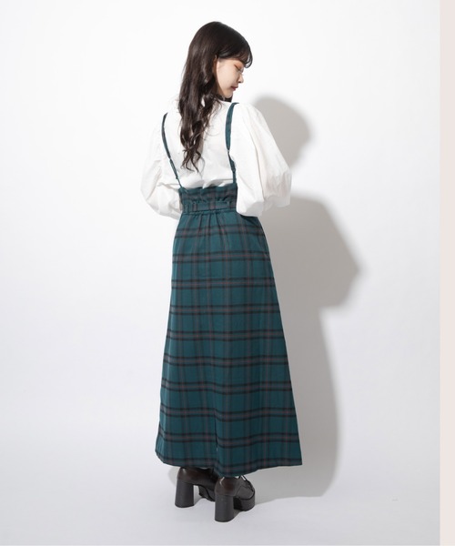 Mysa&Liina(ミーサリーナ)の「チェック柄ジャンパースカート(ジャンパースカート・レディース・ボルドー/グリーン・M/L)」の5枚目の写真