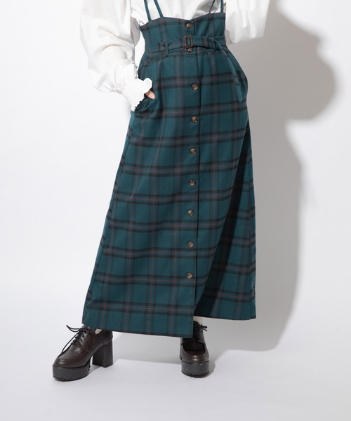 Mysa&Liina(ミーサリーナ)の「チェック柄ジャンパースカート(ジャンパースカート・レディース・ボルドー/グリーン・M/L)」の7枚目の写真
