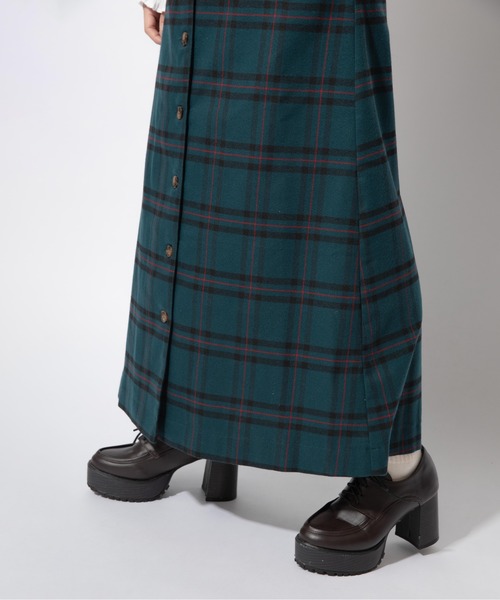 Mysa&Liina(ミーサリーナ)の「チェック柄ジャンパースカート(ジャンパースカート・レディース・ボルドー/グリーン・M/L)」の11枚目の写真