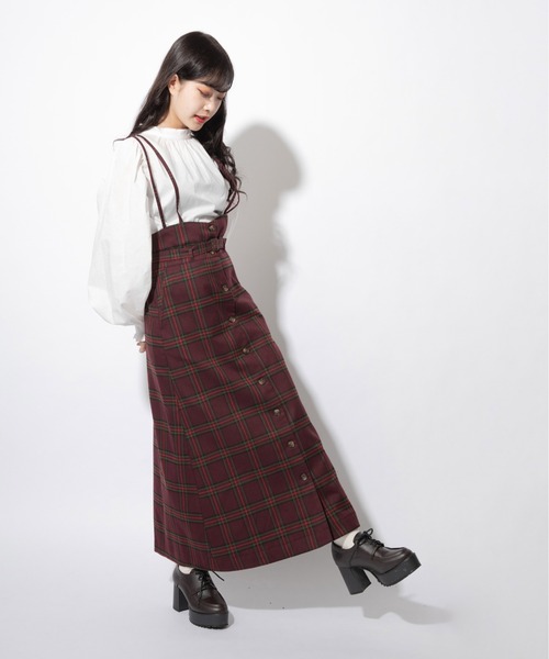 Mysa&Liina(ミーサリーナ)の「チェック柄ジャンパースカート(ジャンパースカート・レディース・ボルドー/グリーン・M/L)」の15枚目の写真