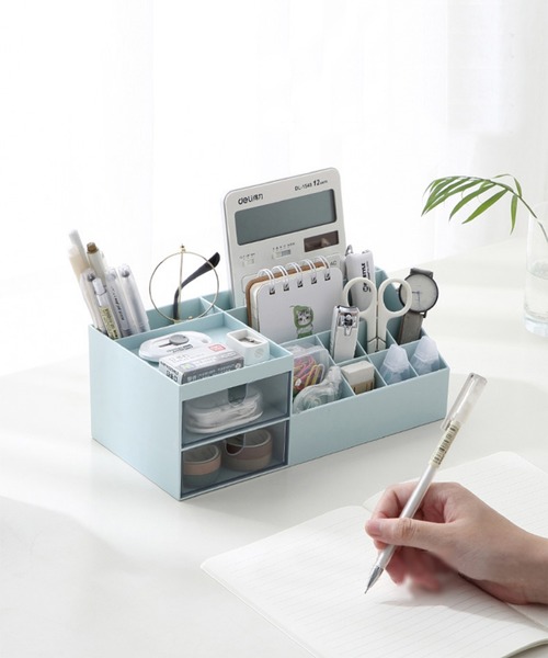 aimoha（アイモハ）の「メイクボックス（収納グッズ・レディース・ホワイト/ピンク/ブルー・FREE）」の3枚目の写真