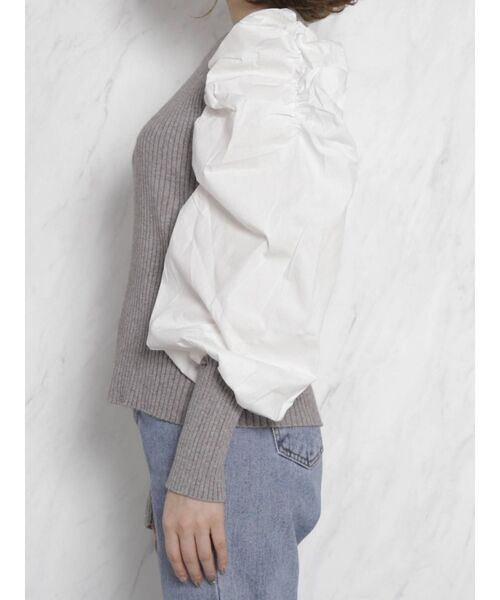 dazzlin（ダズリン）の「ギャザースリーブリブベストトップス（ニット/セーター・レディース・グレー/モカ・FREE）」の10枚目の写真