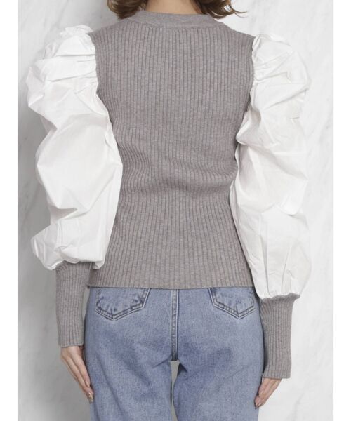 dazzlin（ダズリン）の「ギャザースリーブリブベストトップス（ニット/セーター・レディース・グレー/モカ・FREE）」の11枚目の写真