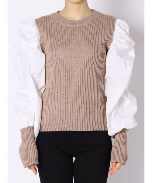 dazzlin（ダズリン）の「ギャザースリーブリブベストトップス（ニット/セーター・レディース・グレー/モカ・FREE）」の15枚目の写真