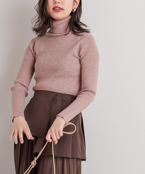 natural couture（ナチュラルクチュール）の「もちもちベーシックリブタートル（ニット/セーター・レディース・オフホワイト/グリーン/ライトベージュ/その他1/サックスブルー/その他2/ブラック・FREE）」の14枚目の写真