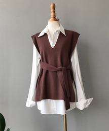 Vネック ニットベスト