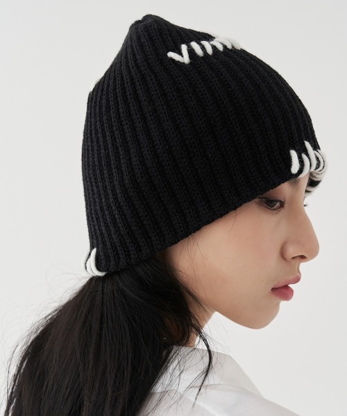 FEKETE（フェケテ）の「FEKETE WIDE BI-COLOR STITCH BEANIE（ニットキャップ/ビーニー・メンズ・ブラック/ベージュ・FREE）」の17枚目の写真