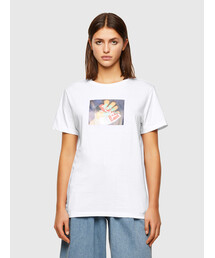 DIESEL | レディース Tシャツ 半袖 プリント クルーネック レギュラーフィット(Tシャツ/カットソー)