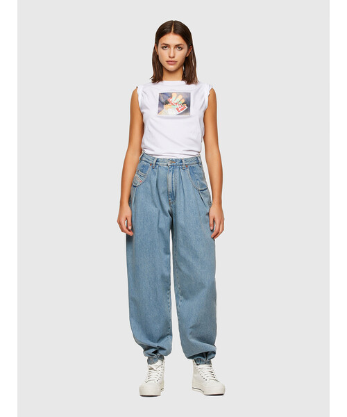 DIESEL（ディーゼル）の「レディース Tシャツ 半袖 プリント クルーネック レギュラーフィット（Tシャツ/カットソー・レディース・ホワイト/ブラック・LARGE/X-SMALL/MEDIUM/SMALL）」の10枚目の写真