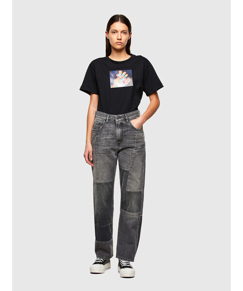DIESEL（ディーゼル）の「レディース Tシャツ 半袖 プリント クルーネック レギュラーフィット（Tシャツ/カットソー・レディース・ホワイト/ブラック・LARGE/X-SMALL/MEDIUM/SMALL）」の4枚目の写真
