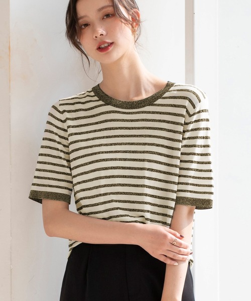 セール ラメ入りボーダーサマーニットプルオーバー ニット セーター Saison De Papillon セゾンドパピヨン のファッション通販 Zozotown