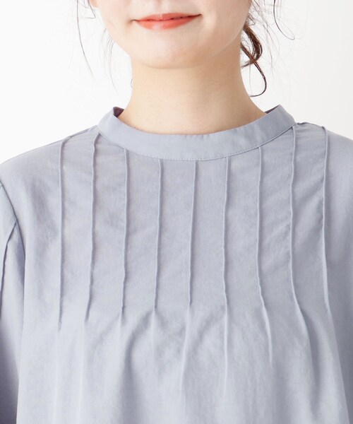 pink adobe（ピンクアドベ）の「◆【M-LL】ピンタックブラウス（シャツ/ブラウス・レディース・チャコールグレー/ライトブルー/アイボリー/ライトベージュ・40/38/42）」の8枚目の写真