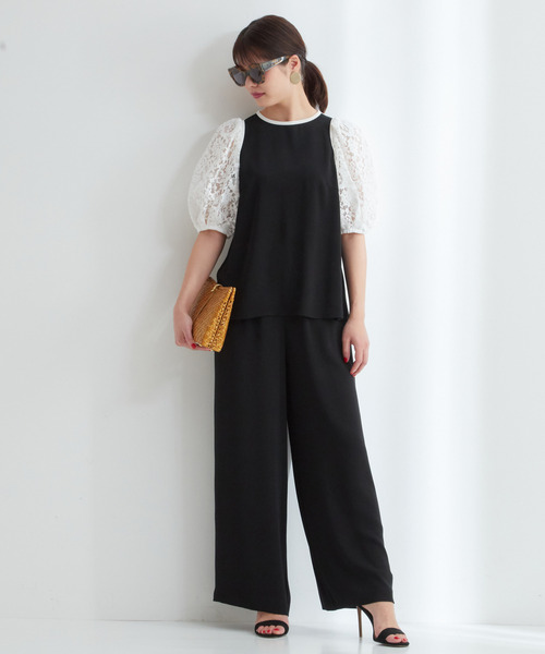 Tiara タグ付き レース袖トップス 黒 Tiara タグ付き レース袖トップス 黒