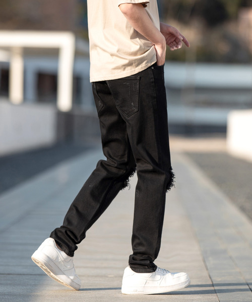 neos(ネオス)の「【neos -addictive design-】ストレッチ ブリーチ ダメージ スキニー デニムパンツ(デニムパンツ・メンズ・ブラック系その他/ブルー・MEDIUM/SMALL/LARGE/X-LARGE)」の9枚目の写真