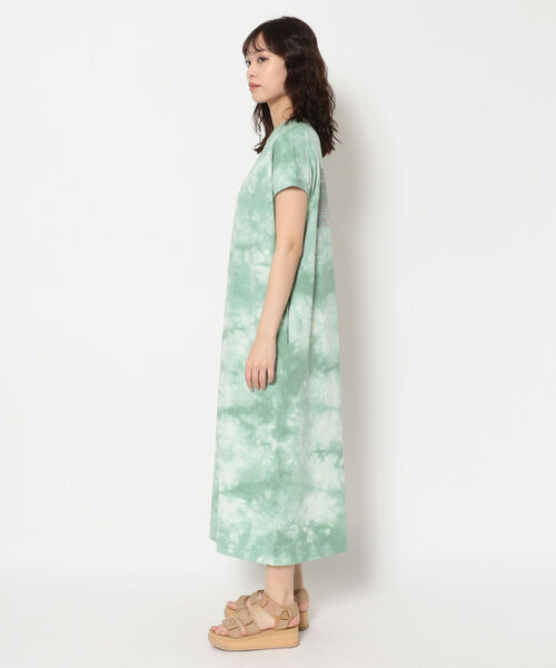 MANASTASH（マナスタッシュ）の「MANASTASH/マナスタッシュ　W-s TIEDYE LEAF LOGO　タイダイワンピ―ス（ワンピース・レディース・ベージュ/ブラウン/グリーン・MEDIUM）」の7枚目の写真