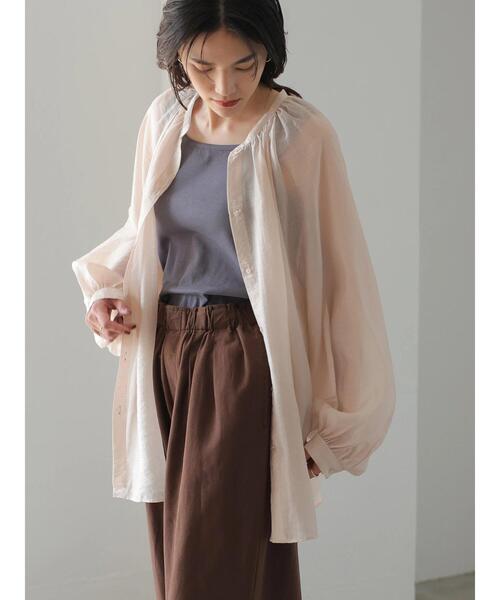 AMERICAN HOLIC（アメリカンホリック）の「シアードルマンギャザーブラウス（シャツ/ブラウス・レディース・チャコールグレー/ライトグレー/ベージュ/サックスブルー/イエロー・MEDIUM/LARGE）」の18枚目の写真