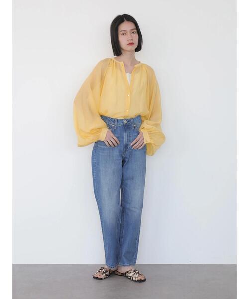 AMERICAN HOLIC（アメリカンホリック）の「シアードルマンギャザーブラウス（シャツ/ブラウス・レディース・チャコールグレー/ライトグレー/ベージュ/サックスブルー/イエロー・MEDIUM/LARGE）」の15枚目の写真