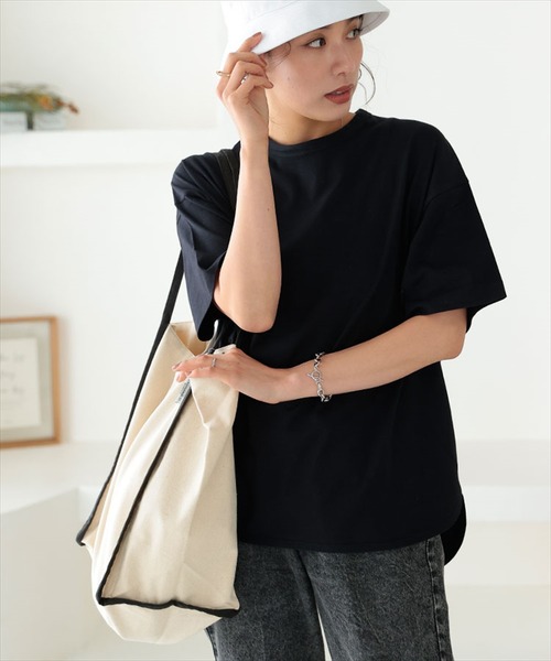 DONOBAN（ドノバン）の「パイピング細ハンドルトート [E]（トートバッグ・レディース・キナリ/オレンジ/ネイビー/チャコール/モスグリーン・ONESIZE）」の2枚目の写真