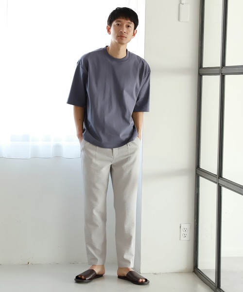 LAKOLE（ラコレ）の「スムーススウェットライクTシャツ / 939195（Tシャツ/カットソー・メンズ・ホワイト/ブルーグレー/チャコール/ベージュ/ライトグリーン・MEDIUM/LARGE/X-LARGE）」の10枚目の写真