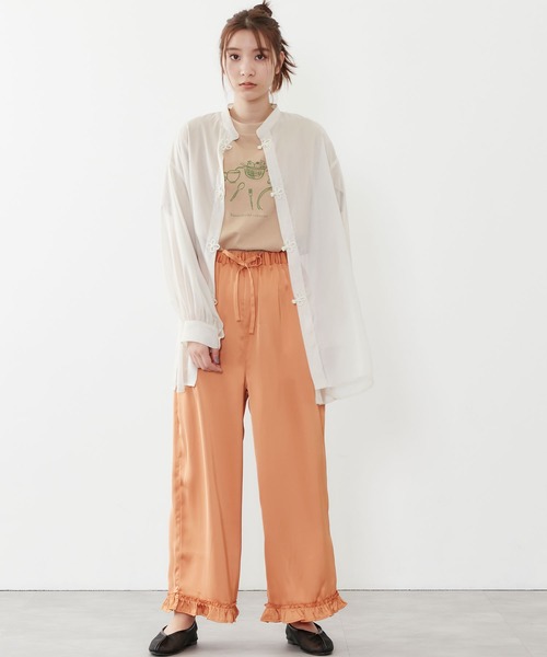 POU DOU DOU（プードゥドゥ）の「シアーチャイナシャツ（シャツ/ブラウス・レディース・グレー/アイボリー/ミント・3）」の19枚目の写真