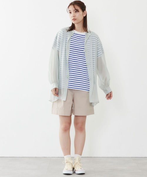 POU DOU DOU（プードゥドゥ）の「シアーチャイナシャツ（シャツ/ブラウス・レディース・グレー/アイボリー/ミント・3）」の17枚目の写真