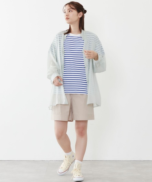 POU DOU DOU（プードゥドゥ）の「シアーチャイナシャツ（シャツ/ブラウス・レディース・グレー/アイボリー/ミント・3）」の20枚目の写真