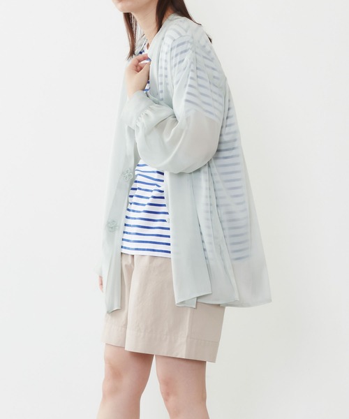 POU DOU DOU（プードゥドゥ）の「シアーチャイナシャツ（シャツ/ブラウス・レディース・グレー/アイボリー/ミント・3）」の14枚目の写真