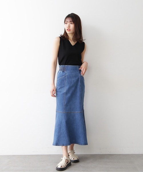 FREE'S MART（フリーズマート）の「◆総針Vネックノースリーブニット（ニット/セーター・レディース・ホワイト/ブラック/ベージュ/オレンジ・FREE）」の13枚目の写真