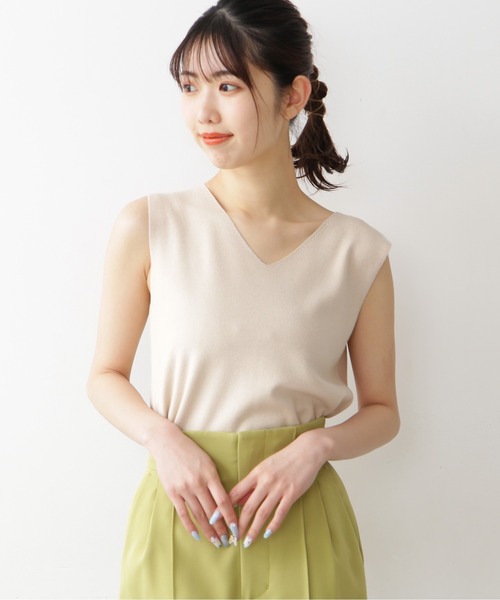 FREE'S MART（フリーズマート）の「◆総針Vネックノースリーブニット（ニット/セーター・レディース・ホワイト/ブラック/ベージュ/オレンジ・FREE）」の10枚目の写真