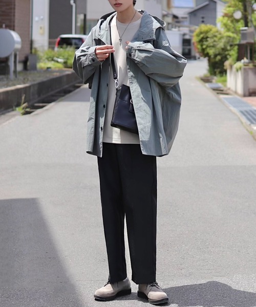 Loose/ルース(ルース)の「ハイウエスト フルレングス ストレートパンツ(スラックス・メンズ・ブラック/オフホワイト/グレー系その他/グレイッシュベージュ・S/M/L)」の10枚目の写真