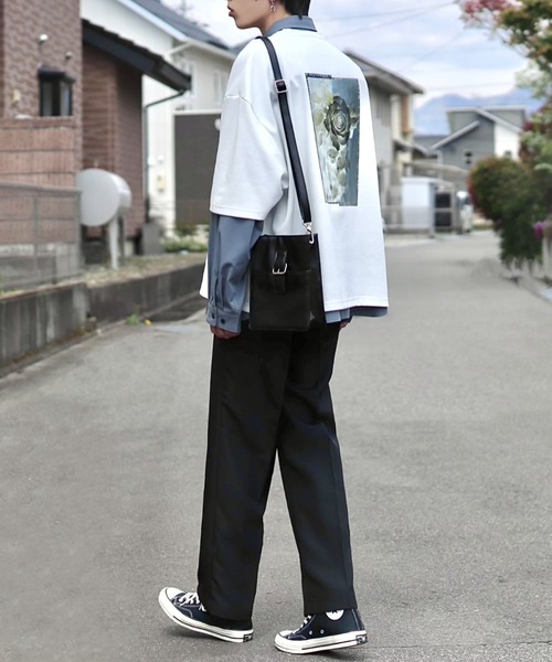 Loose/ルース(ルース)の「ハイウエスト フルレングス ストレートパンツ(スラックス・メンズ・ブラック/オフホワイト/グレー系その他/グレイッシュベージュ・S/M/L)」の22枚目の写真