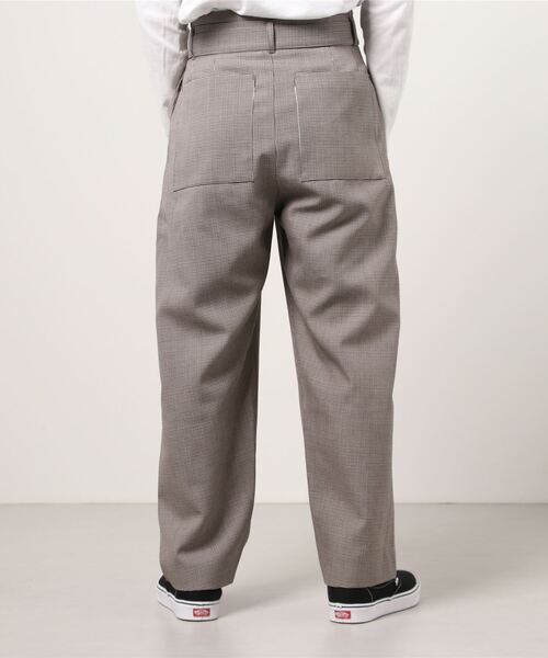 美品　SEEALL BELTED PANTS コットン　2 ベージュ SEEALL ⁄ シーオール⁄2 TUCKED LAYERED PANTS